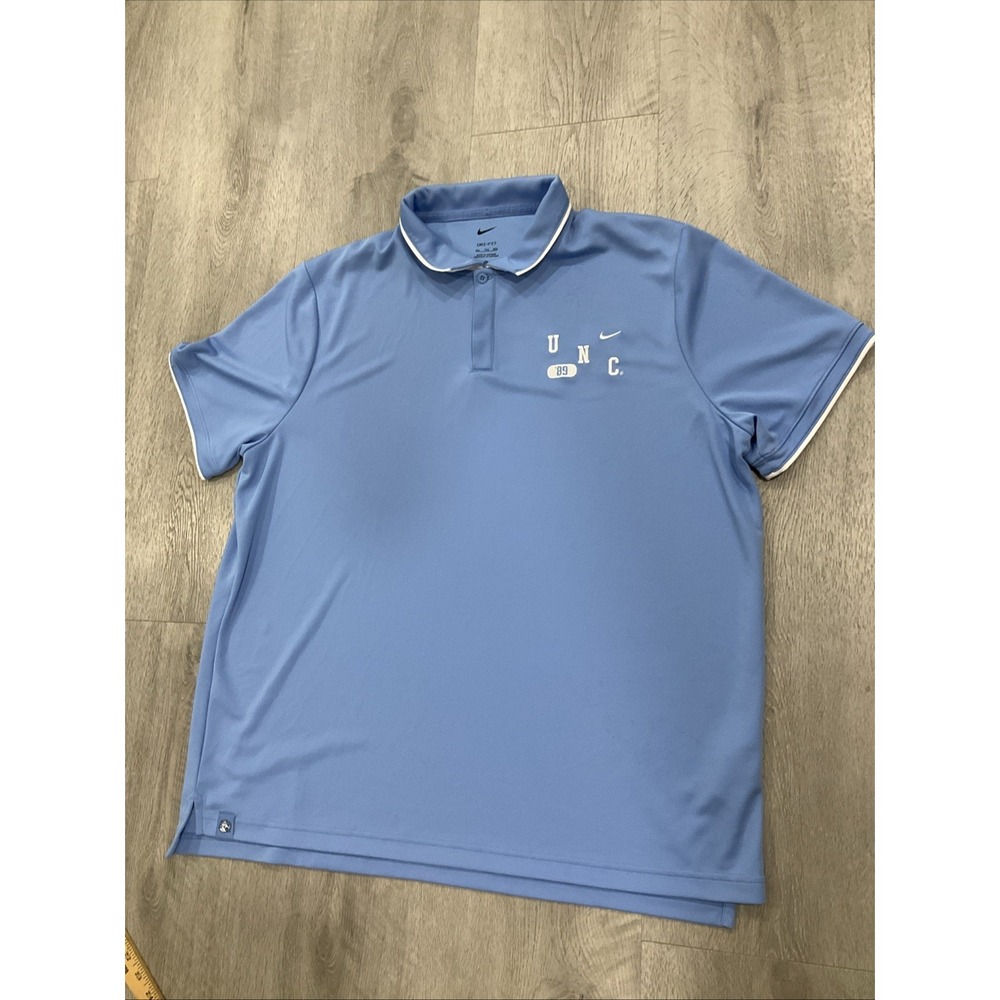 Nike UNC Tarheels Polo Shirt Blue Short Sleeve Dri-Fit XXL